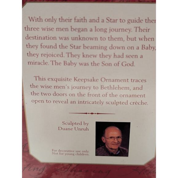 Hallmark 1999 Christmas Story Nativity Ornament Duane Unruh Hinged Doors w/ Box - Picture 10 of 10